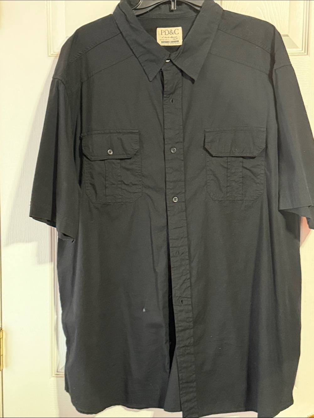 PD&C Black Short-Sleeve Utility Button-Up Shirt 3x